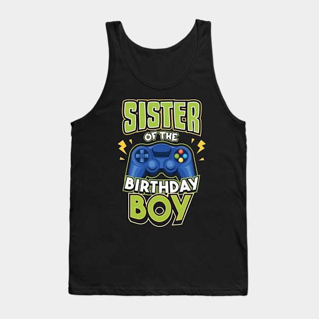 Sister of the Birthday Boy Matching Video Gamer Tank Top by aneisha